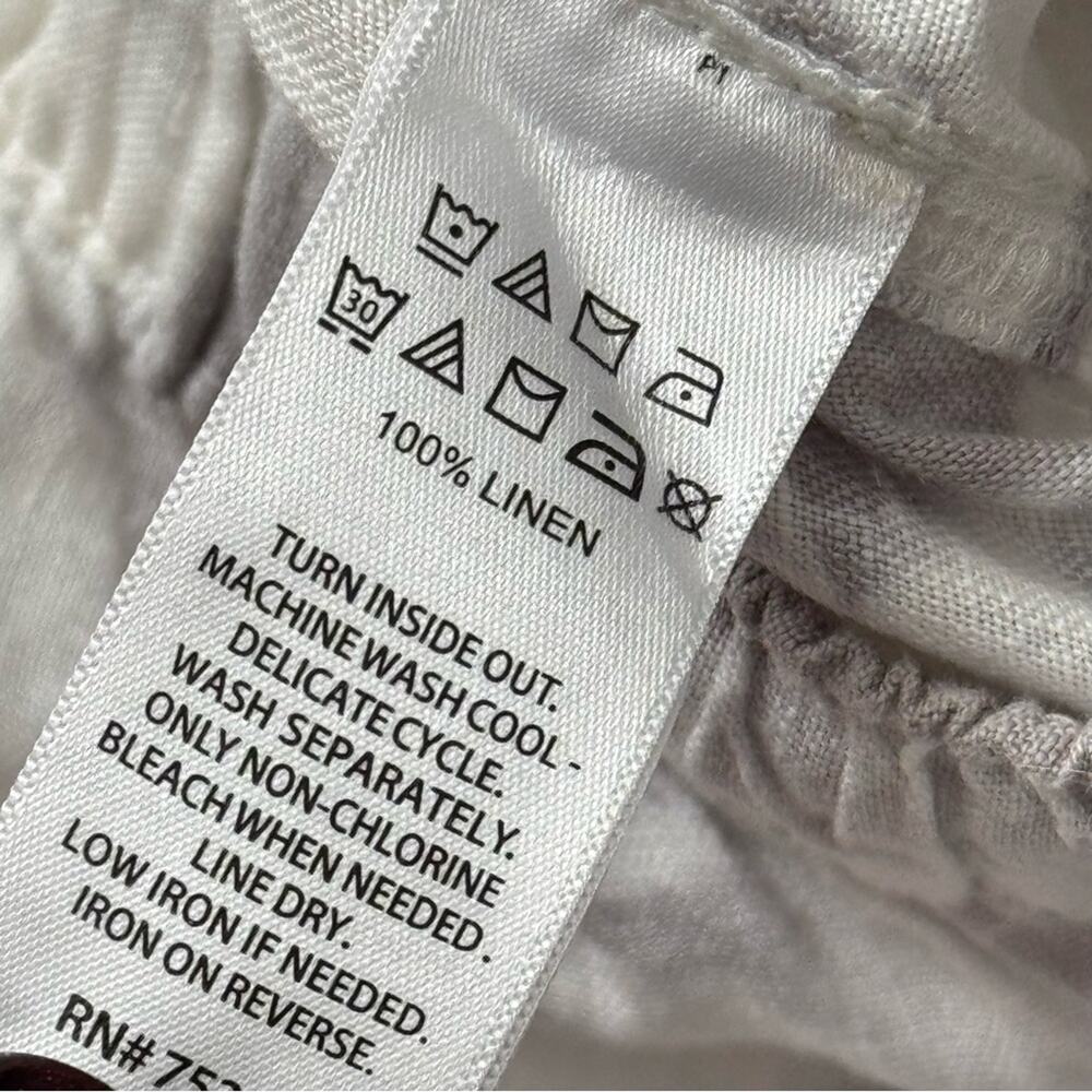 Rachel Zoe White Grey Tie Dye 100% Linen High Rise Lightweight Jogger Pants XS - Picture 10 of 10